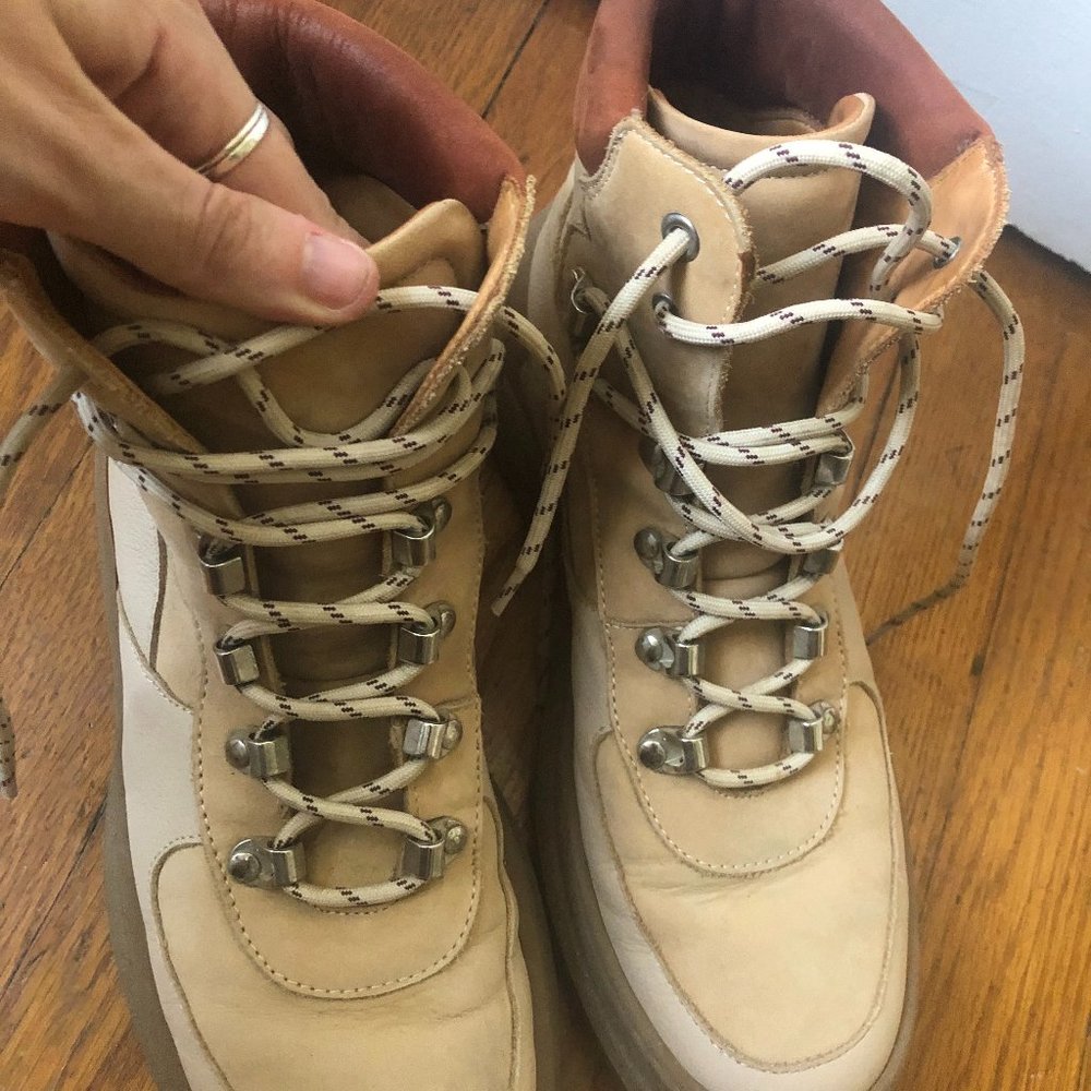 & Other Stories lace-up hiking boots in beige sold out size 8.5
